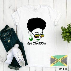 100% Jamaican Woman Shirt, Jamaican Tshirt